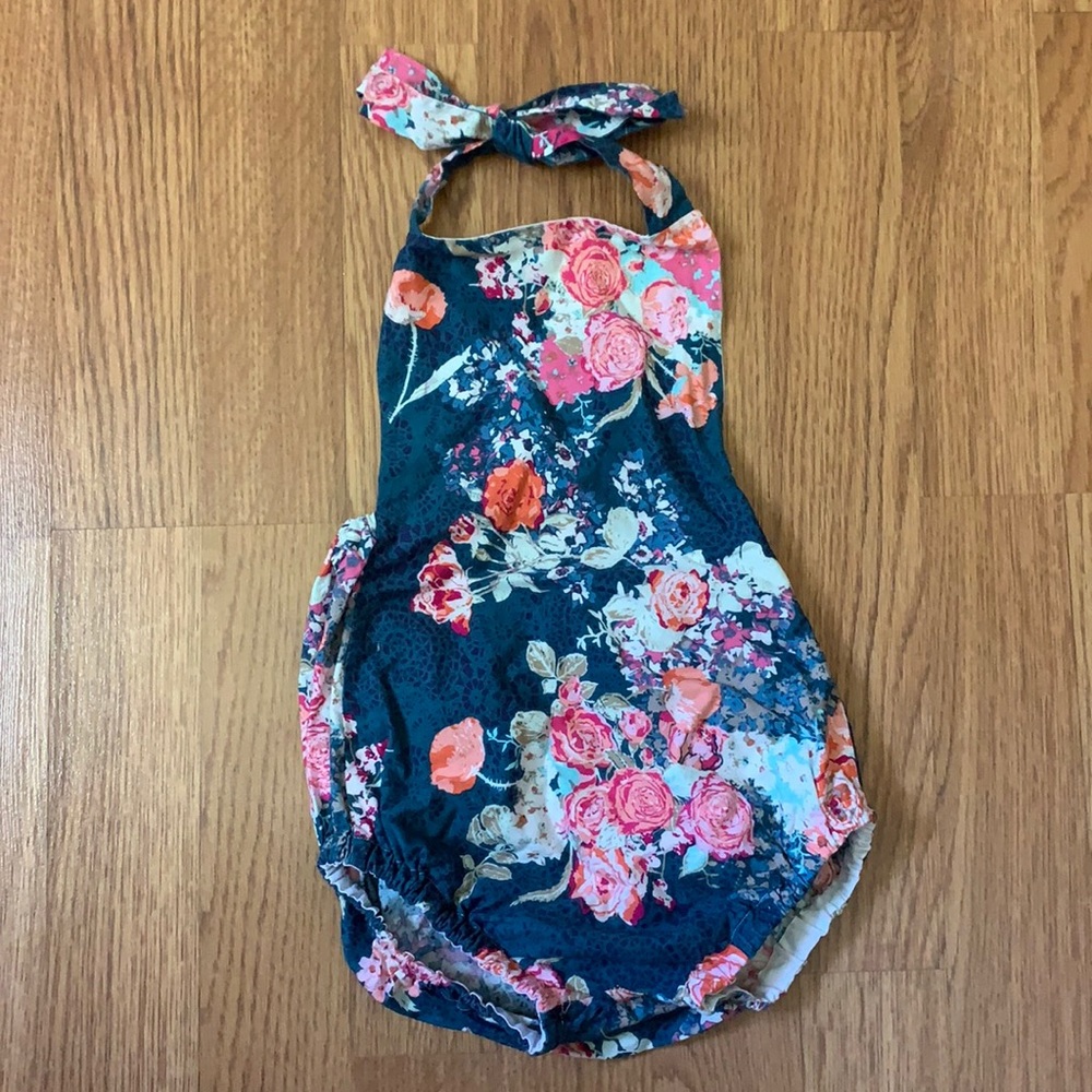 Floral Baby Romper Bubble